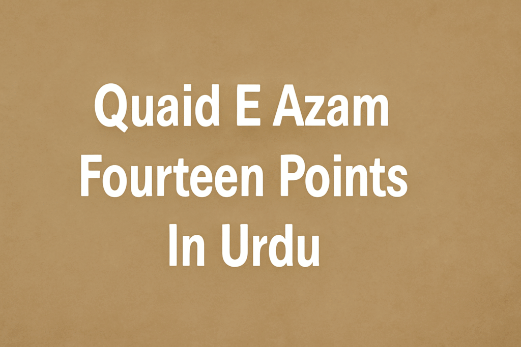 Quaid E Azam Fourteen Points In Urdu 11 Quaid E Azam Fourteen Points In Urdu