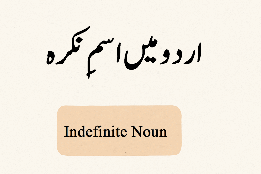 اردو میں اسمِ نکرہ 4 اردو میں اسمِ نکرہ