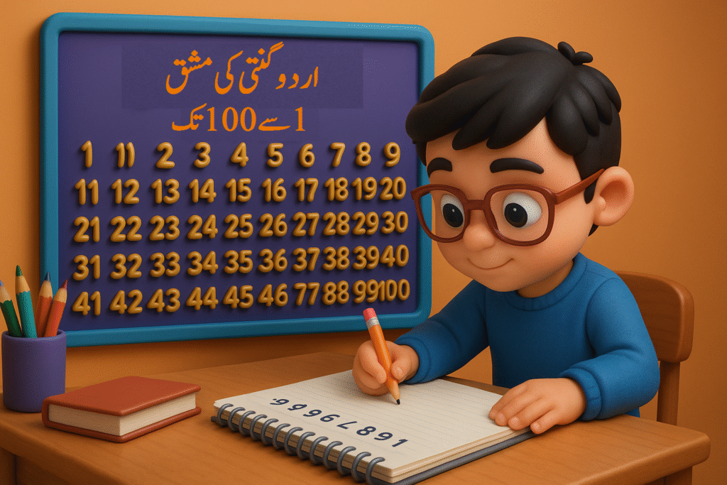 اردو گنتی کی مشق – 1 سے 100 تک 4 اردو گنتی کی مشق