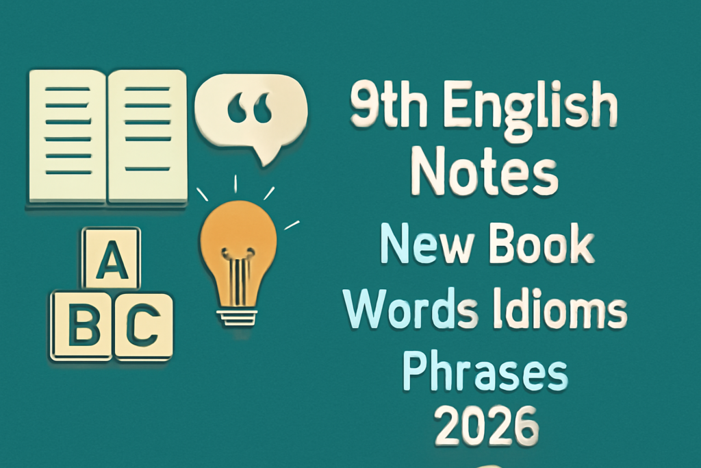 9th English Notes New Book Words Idioms Phrases 2026 5 9th English Notes New Book Words Idioms Phrases 2026