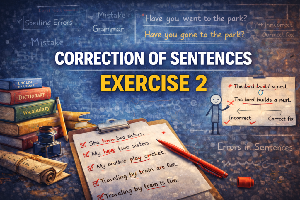 CORRECTION OF SENTENCES EXERCISE 2 2 CORRECTION OF SENTENCES EXERCISE 2