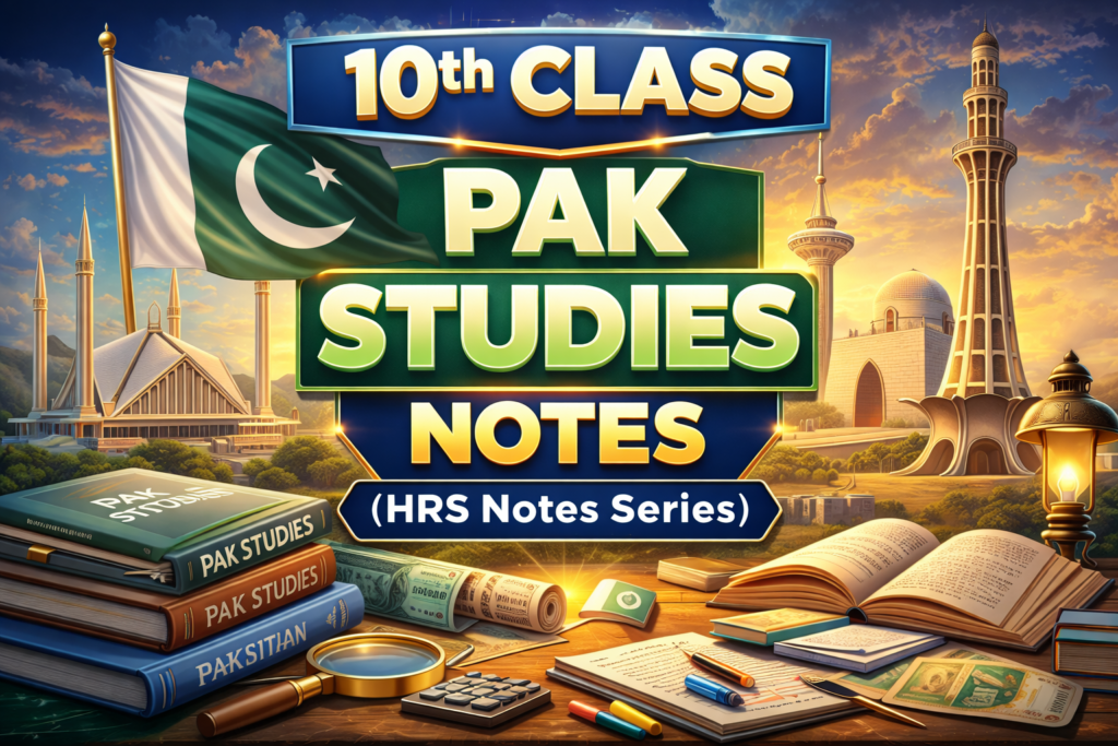 10th Class Pak Studies Notes (HRS Notes Series) 10 10th Class Pak Studies Notes (HRS Notes Series)