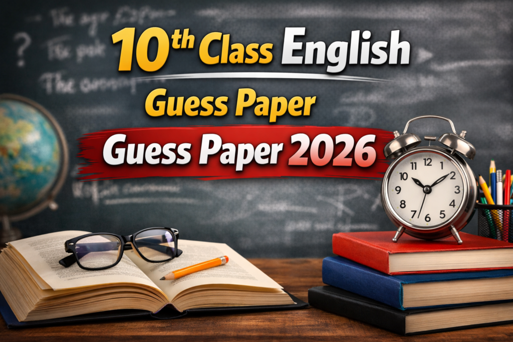 10th Class English Guess Paper 2026 26 10th Class English Guess Paper 2026