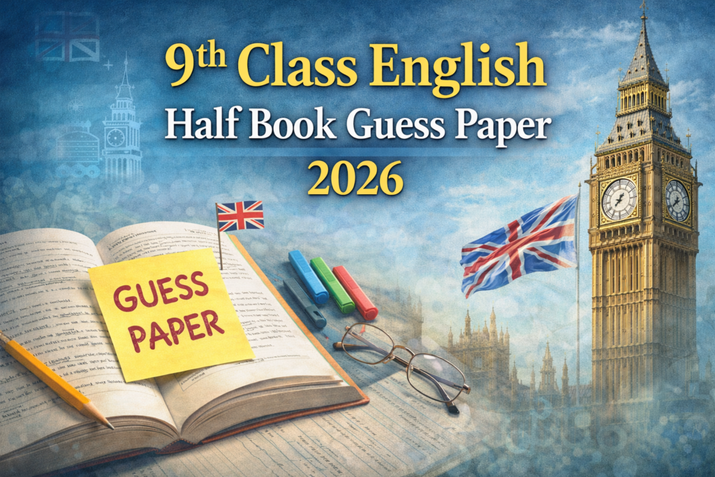 9th Class English Half Book Guess Paper 2026 11 9th Class English Half Book Guess Paper 2026