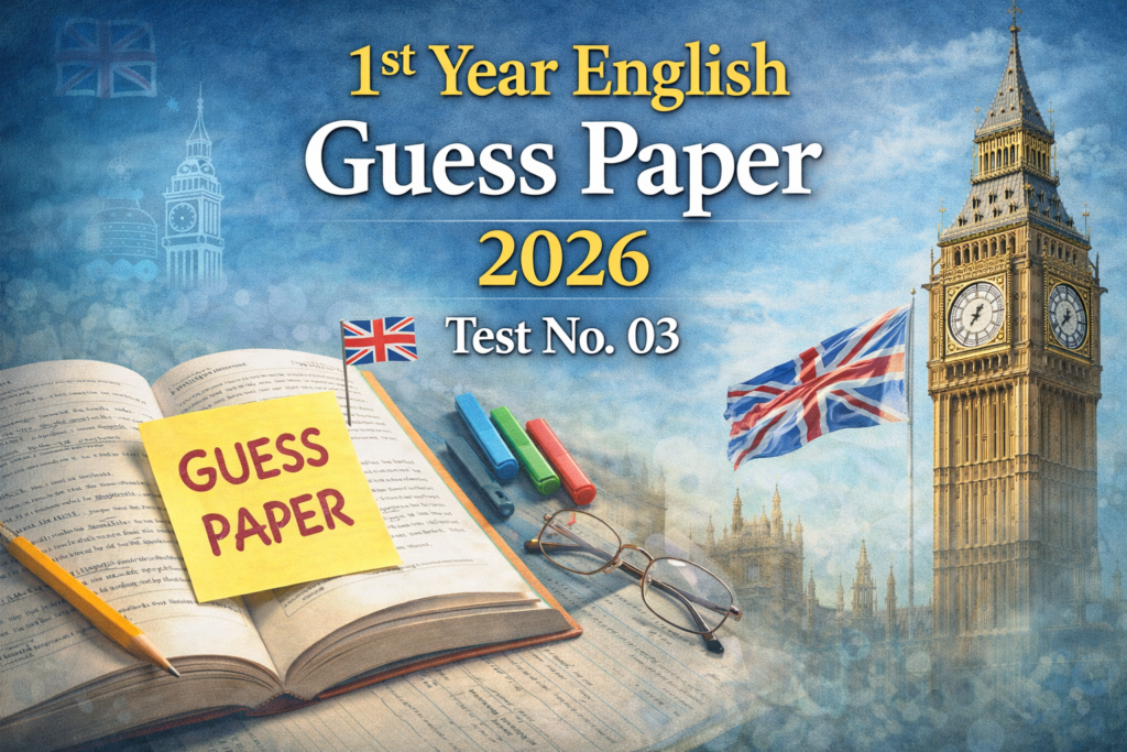 1st Year English Guess Paper 2026 Test No. 03 27 1st Year English Guess Paper 2026 Test No. 03